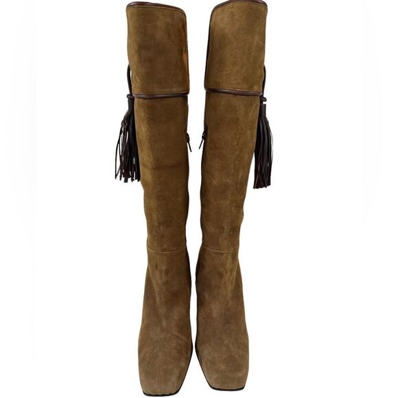 BCBGMaxAzria Suede Tassle Heel Boots - Picture 12 of 13